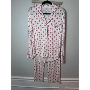 Nordstrom Ivory Stamped Snowflake 2 Piece Pajama Set Sz S NWT